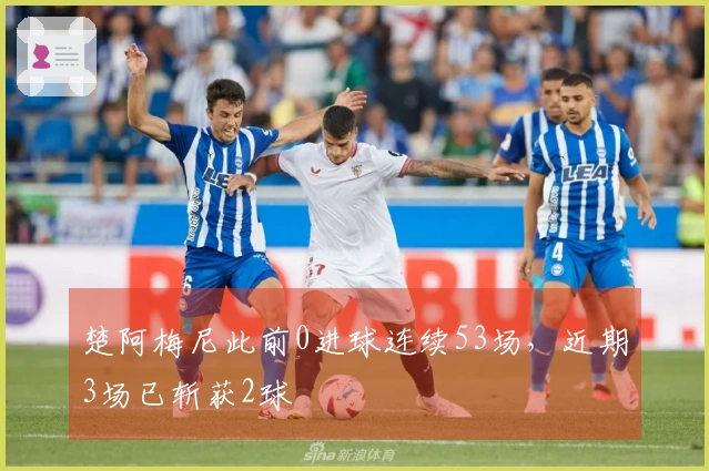 楚阿梅尼此前0进球连续53场，近期3场已斩获2球