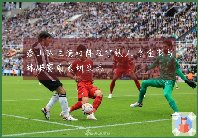 泰山队主场对阵辽宁铁人 李金羽与韩鹏赛前亲切交流